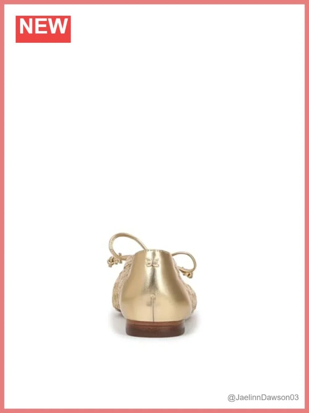 Sam Edelman Woven Bow Mary Jane Ballet Flats, Slip-On Square Toe, PU Synthetic,